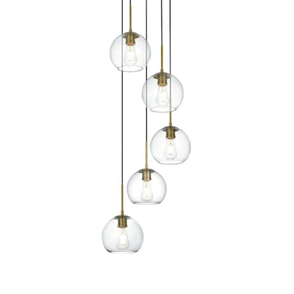 Elegant Lighting LD2226BK Baxter 5 Light 18" Wide Pendant