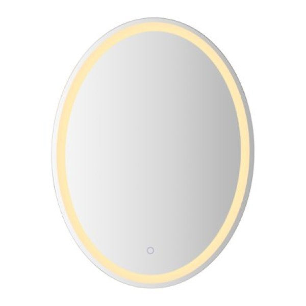 JONATHAN Y Lighting MIR104A-3224 Dane 24" W x 32" H Modern Oval Frameless Bathroom Wall Mirror with LED Lighting