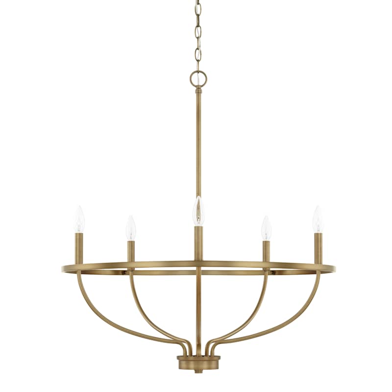 Capital Lighting 428551AD Greyson 5 Light 29" Wide Taper Candle Chandelier