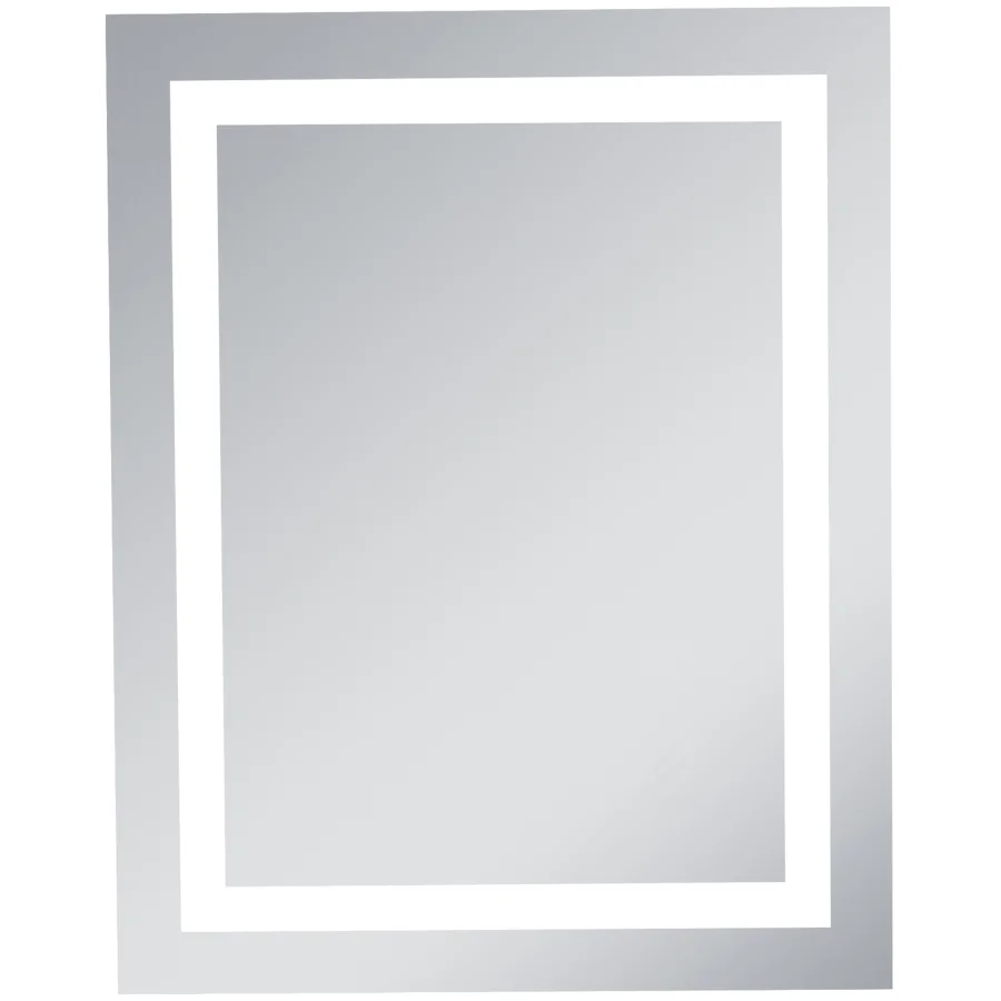 Elegant Lighting MRE-6003 Nova 24" W x 30" H Modern Rectangular Steel Frameless Bathroom Wall Mirror with LED Lighting