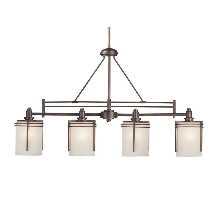 Forte Lighting 2692-04-32 4 Light 36" Wide Pillar Candle Chandelier with White Linen Glass Shades
