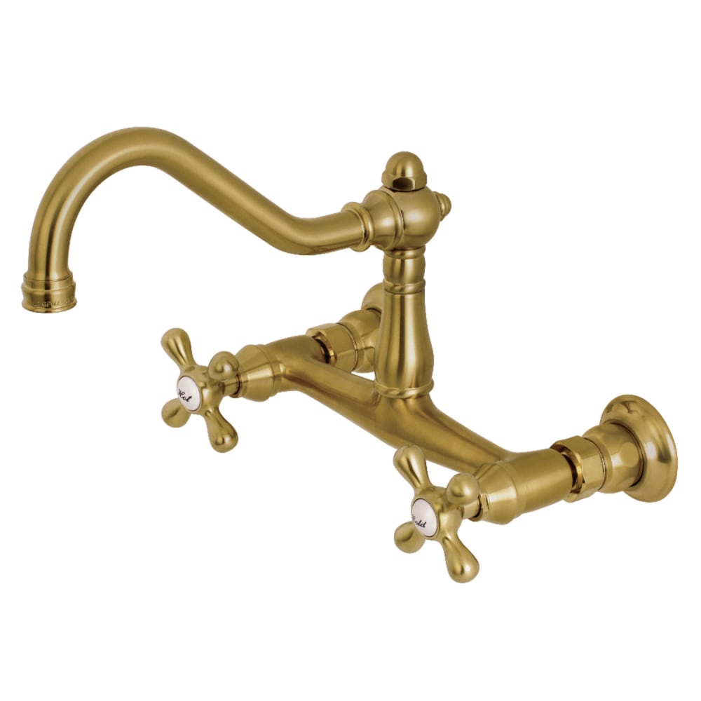 Kingston Brass KS3247AX Vintage 1.2 GPM Wall Mounted Bridge, Widespread Bathroom Faucet
