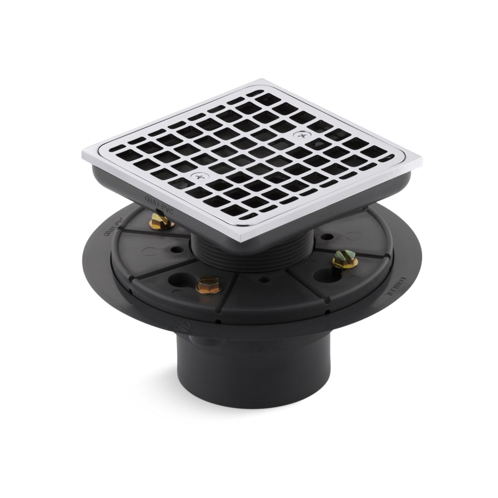 Kohler K-9136-CP Clearflo Square Design Tile-In Shower Drain