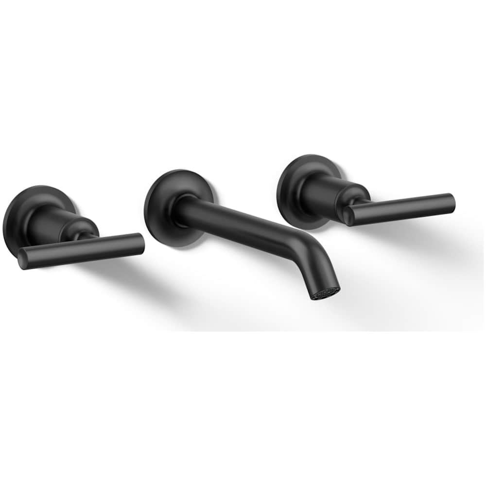 Kohler K-T14413-4-BL Purist 1.2 GPM Wall Mounted Widespread Bathroom Faucet