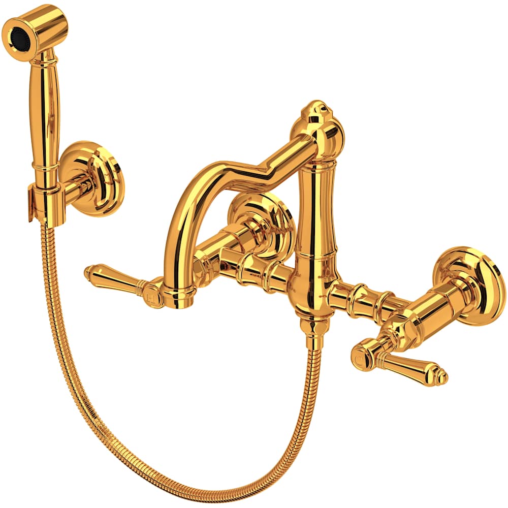 Rohl A1456LMWSTCB-2 Acqui 1.5 GPM Wall Mounted Bridge Kitchen Faucet Tuscan NEW